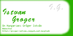 istvan groger business card